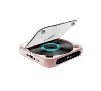(Pink)KC-918 CD Player with LCD Screen Portable Bluetooth Speaker Audio Repeater for Home Car