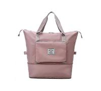 (Pink)Large Capacity Folding Travel Bag With Dry Wet Separation Pocket