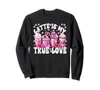 Pink Latte Mug Set True Love for Women Valentines Coffee Sweatshirt