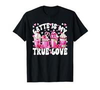 Pink Latte Mug Set True Love for Women Valentines Coffee T-Shirt