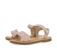 Pink Leather Braided Sandals for Girl LEOTI