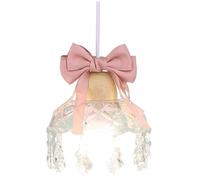 Pink Light Girls Small Glass Crystal Pendant Lighting Fixture Mignon Arc Vintage Moderne Lampe Suspendue Nordique français pour Enfants à Manger Chambre Cuisine Salle de Bain