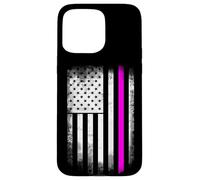 Pink Line Contre Le Cancer Combat statut Anti-Cancer du Sein solidar Coque pour iPhone 15 Pro Max