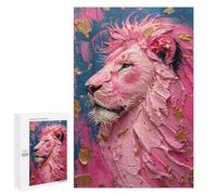 Pink Lion Abstract Painting-1 Puzzle 1000 Pièces Educa Jouet en Bois Cadeau Unique Décoration Intérieure Jeu Éducatif Challenge Toy Adultes Et Enfants À Partir De 14 Ans 1000 PCS