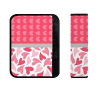 Pink Love - Coussinets de ceinture de sécurité confortables pour la Saint-Valentin - Accessoires pour toutes les saisons - Sangles de siège de voiture souples - Coussin de ceinture de sécurité