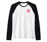 Pink Love Minimalistic Typography Pocket Design Manche Raglan