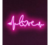 Pink Love Signes au néon pour la décoration murale Lumières au néon pour la chambre à coucher Signes à LED Convient pour la fête d'anniversaire Jour de la Saint-Valentin de mariage18.11X7.87