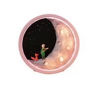 (Pink) Lovely Moon Shape Night Light Wireless Speaker Rich Stereo Bass Music Loudspeaker Gift for Birthday Christmas Portable Creative Stylish Fun