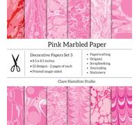 Pink Marbled Paper: Decorative Papers for Crafting and DIY Projects Set 3
