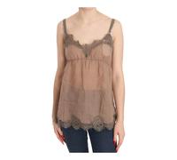 Pink Memories - Blouse Marron Dentelle Profonde - Femme - Tops - Brun - Taille: 40 FR