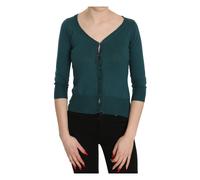 Pink Memories - Cardigan Top en Coton Bleu Vert - Femme - Pulls - Bleu - Taille: 34 FR