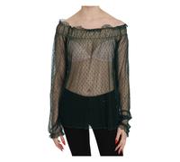 Pink Memories - Élégant top en maille vert avec manches longues - Femme - Blouses et Chemises - Vert - Taille: 38 FR