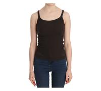Pink Memories - Élégante blouse marron foncé à bretelles spaghetti - Femme - Tops - Brun - Taille: 42 FR