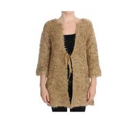 Pink Memories - Gilet Beige en Tricot Texturé à Col en V - Femme - Pulls - Beige - Taille: 38 FR