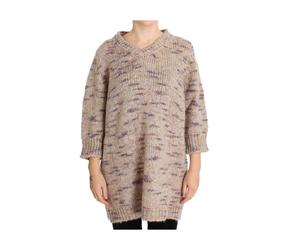 Pink Memories - Pull Oversize Tricoté en Mélange de Laine - Femme - Pulls - Beige - Taille: 38 FR