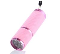 Pink Mini lampe de poche pour sécher les ongles, 395nm, UV, LED, lampe à polymérisation, sèche-ongles, lampe de poche, détecteur à 9 LED ""Nipseyteko