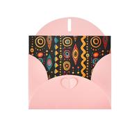 Pink MJHKXLJ Carte de vœux avec impression nacrée Motif tribal africain Avec enveloppe incluse Idéal pour Noël, anniversaires, Saint-Valentin, mariages et plus encore