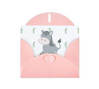 Pink MJHKXLJ Carte de vœux avec imprimé âne souriant nacré - Enveloppe incluse - Parfait pour Noël, anniversaires, Saint-Valentin, mariages, etc