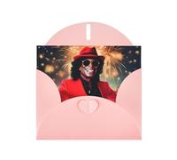Pink MJHKXLJ Carte de vœux avec imprimé Happy New Year nacrée - Enveloppe incluse - Parfait pour Noël, anniversaires, Saint-Valentin, mariages, et plus encore