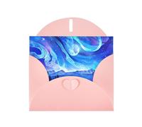 Pink MJHKXLJ Carte de vœux nacrée avec imprimé aurore boréale - Enveloppe incluse - Parfait pour Noël, anniversaires, Saint-Valentin, mariages, et plus encore