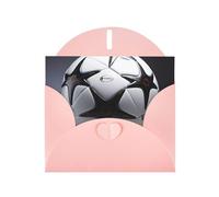Pink MJHKXLJ Carte de vœux nacrée avec imprimé football noir et blanc - Enveloppe incluse - Parfait pour Noël, les anniversaires, la Saint-Valentin, les mariages, et plus encore