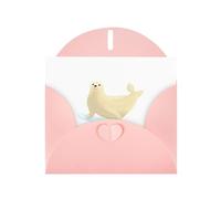 Pink MJHKXLJ Carte de vœux nacrée avec sceau de patinage sur glace - Enveloppe incluse - Parfait pour Noël, anniversaires, Saint-Valentin, mariages, etc