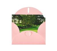 Pink MJHKXLJ Carte de vœux nacrée Motif parcours de golf Avec enveloppe incluse Idéal pour Noël, anniversaires, Saint-Valentin, mariages et plus encore