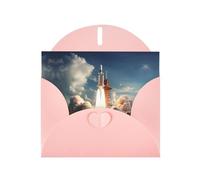 Pink MJHKXLJ Kennedy Space Center Carte de vœux nacrée avec enveloppe incluse Idéal pour Noël, anniversaires, Saint-Valentin, mariages, etc