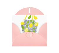 Pink MJHKXLJ Lemons falling from the net Bag Carte de vœux nacrée avec enveloppe incluse Parfait pour Noël, anniversaires, Saint-Valentin, mariages, etc