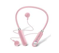 (Pink, Multicolor) AKZ-R18 ENC Noise Canceling Bluetooth Headphones Power Display Sports Wireless Earphones - Pink