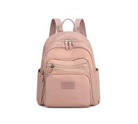 (pink)New Dark Green Women's Backpack Waterproof Nylon Backpack Student School Bag Suitable For Girls' Small Travel Rucksack