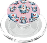 Pink Nurse Accessories for Women Cute Pattern Nursing GNOME PopSockets PopGrip pour MagSafe