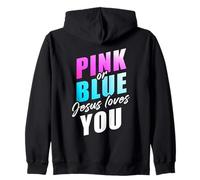 Pink Or Blue God Loves You - Christian Faith Gender Reveal Sweat à Capuche