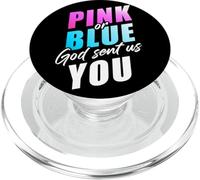 Pink Or Blue God Sent Us You - Christian Faith Gender Reveal PopSockets PopGrip pour MagSafe
