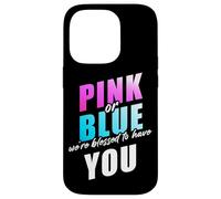 Pink Or Blue We're Blessed... Christian Faith Gender Reveal Coque pour iPhone 14 Pro