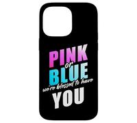 Pink Or Blue We're Blessed... Christian Faith Gender Reveal Coque pour iPhone 14 Pro Max