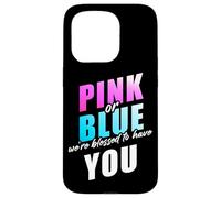 Pink Or Blue We're Blessed... Christian Faith Gender Reveal Coque pour iPhone 15 Pro