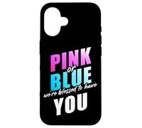 Pink Or Blue We're Blessed... Christian Faith Gender Reveal Coque pour iPhone 16