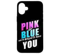 Pink Or Blue We're Blessed... Christian Faith Gender Reveal Coque pour iPhone 16 Plus