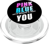 Pink Or Blue We're Blessed... Christian Faith Gender Reveal PopSockets PopGrip pour MagSafe
