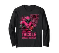 Pink Out Tackle Breast Cancer Awareness American Football Manche Longue