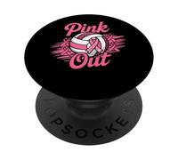 Pink Out Volleyball Soutien Contre Le Cancer du Sein PopSockets PopGrip Adhésif