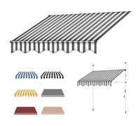 Pink Palm Toile de Rechange pour auvent rétractable de Patio 10'x8', abri Anti-Soleil extérieur, Couverture de fenêtre de terrasse, Toile (Noir, 4,5 x 2,5 m / 15 x 8 pi)