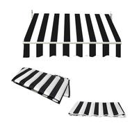 Pink Palm Toile de rechange rétractable pour auvent de terrasse, toile en polyester imperméable, noir, 2 x 1,5 m