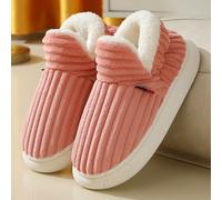 Pink Pantoufles d'hiver thermiques, unisexes Chaussons chauds et douillets pour cadeaux et usage domestique, taille : 37-38
