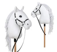 Pink Papaya Cheval à bâton, avec Un Licol et Une Bride, Cheval à bâton pour Le Hobby Horsing, Cheval à Monter pour Enfants.