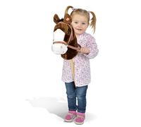 Pink Papaya Cheval bâton, Hobby Horse avec Mignonne tête de Cheval en Peluche avec Effet sonore (hennissement et Bruit de Galop)