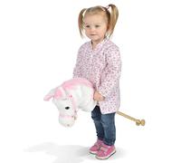 Pink Papaya Cheval bâton, Hobby Horse avec Mignonne tête de Cheval en Peluche avec Effet sonore (hennissement et Bruit de Galop)