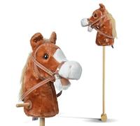 Pink Papaya Cheval bâton Hobby Horse, Mignonne tête de Cheval en Peluche