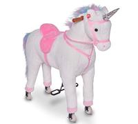 Pink Papaya Toys Cheval à roulettes Licorne Rainbow 90 cm